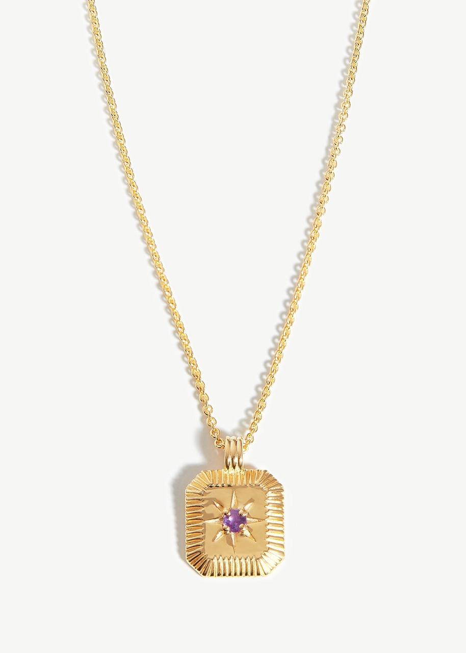 February Birthstone 18kt gold-plated necklace