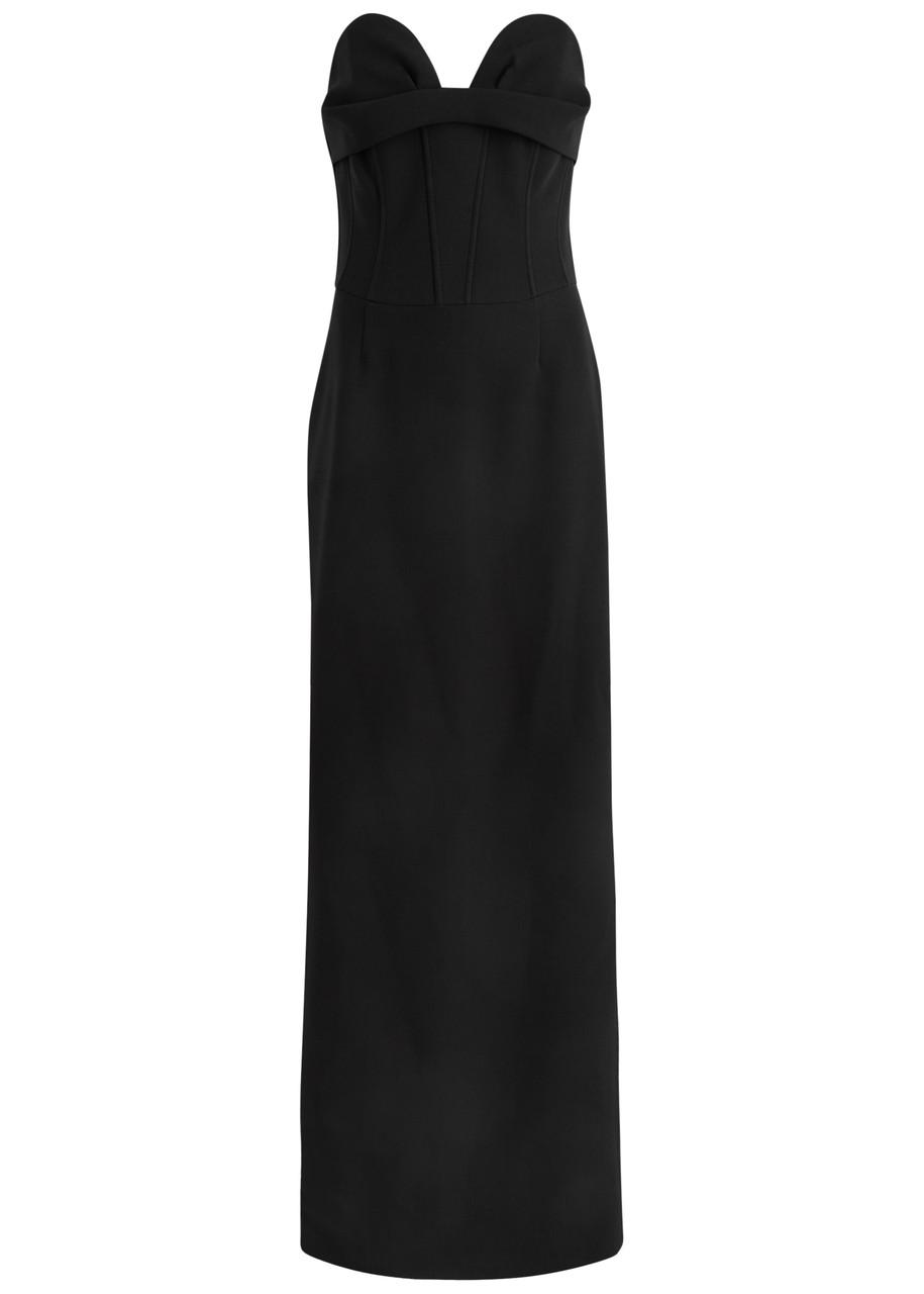 Strapless stretch-wool maxi dress