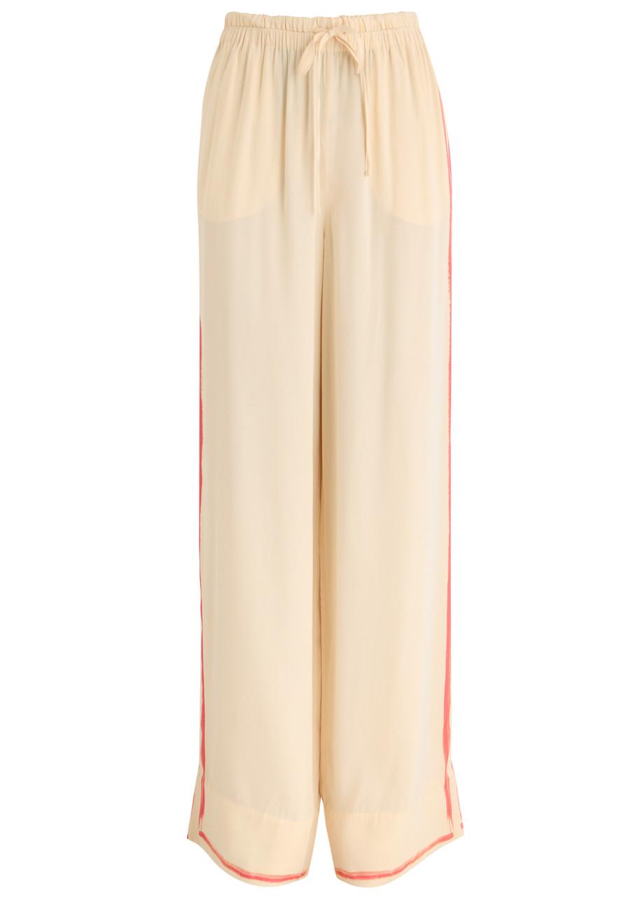 Emi striped matte satin trousers 