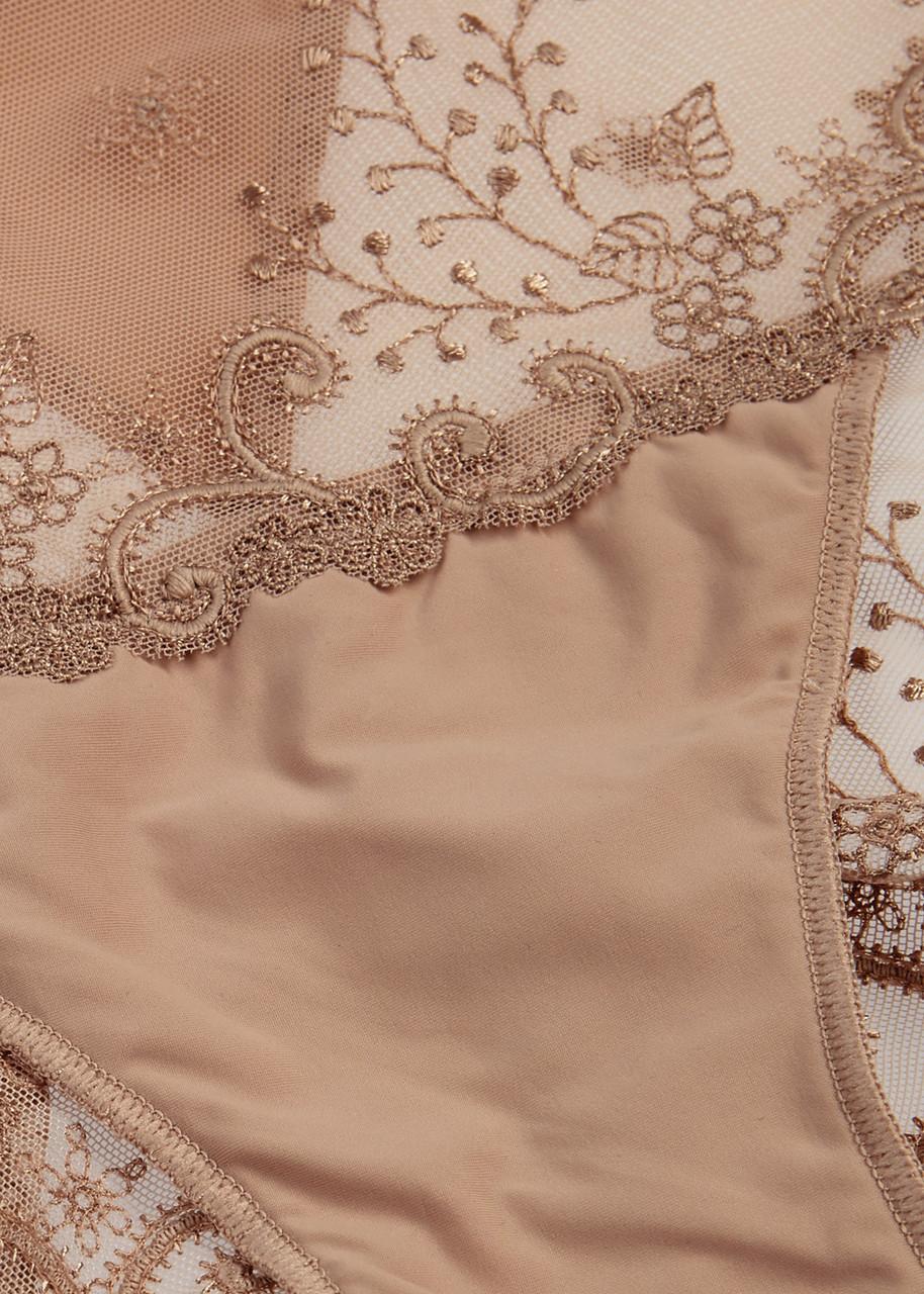 Delice embroidered tulle briefs