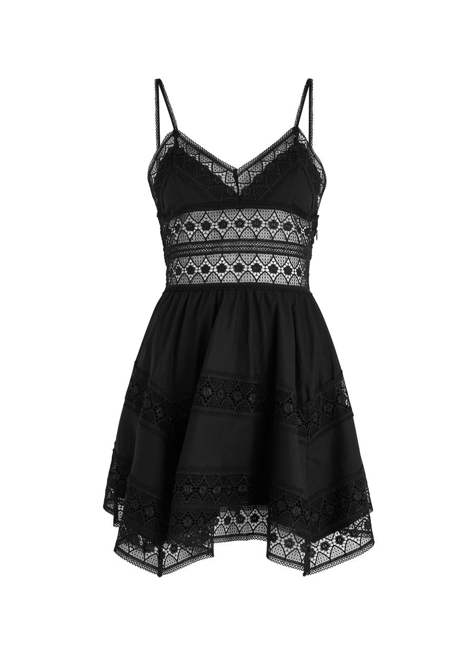 Syilvie lace-panelled cotton-blend mini dress