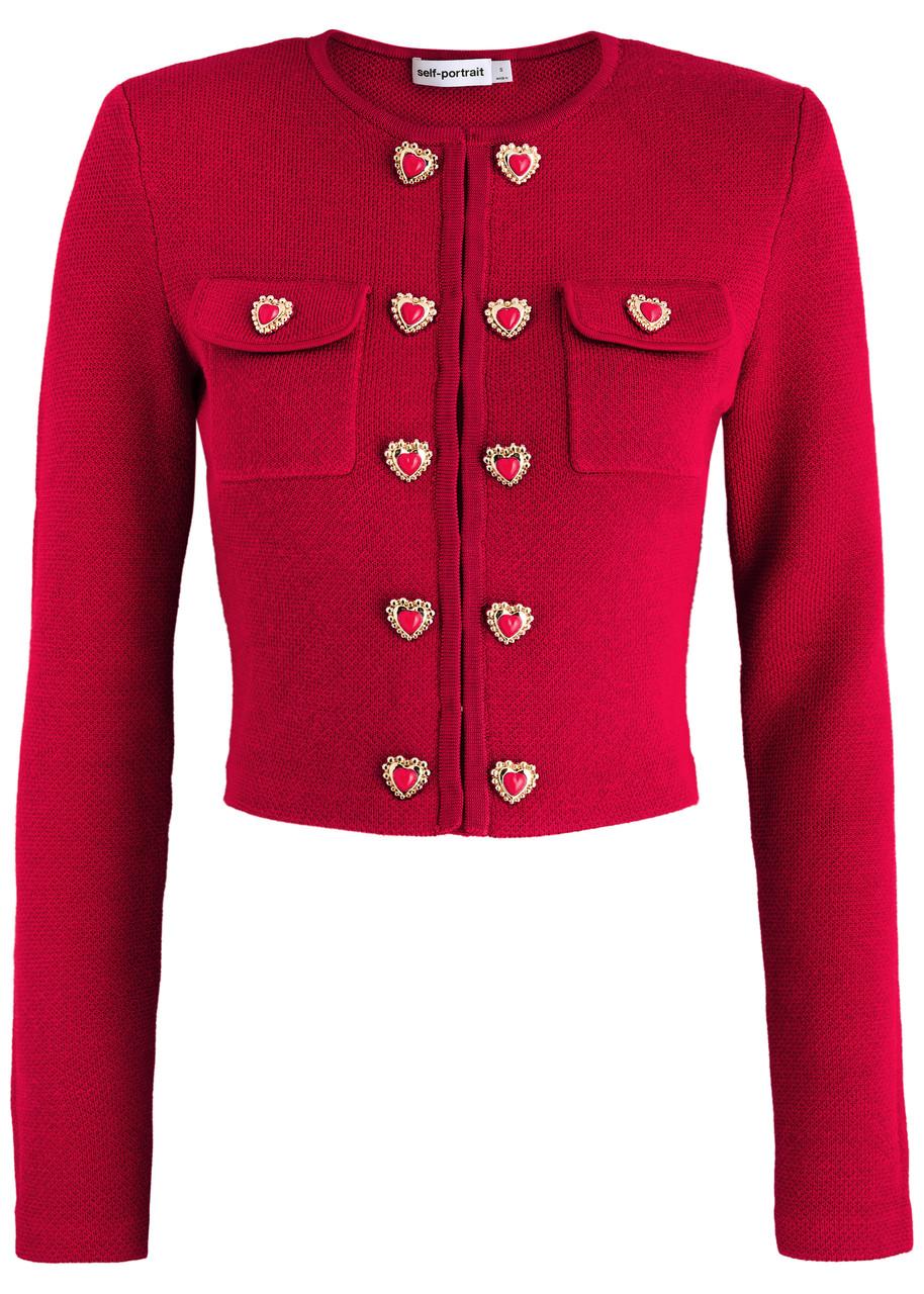 Heart-button knitted cardigan 