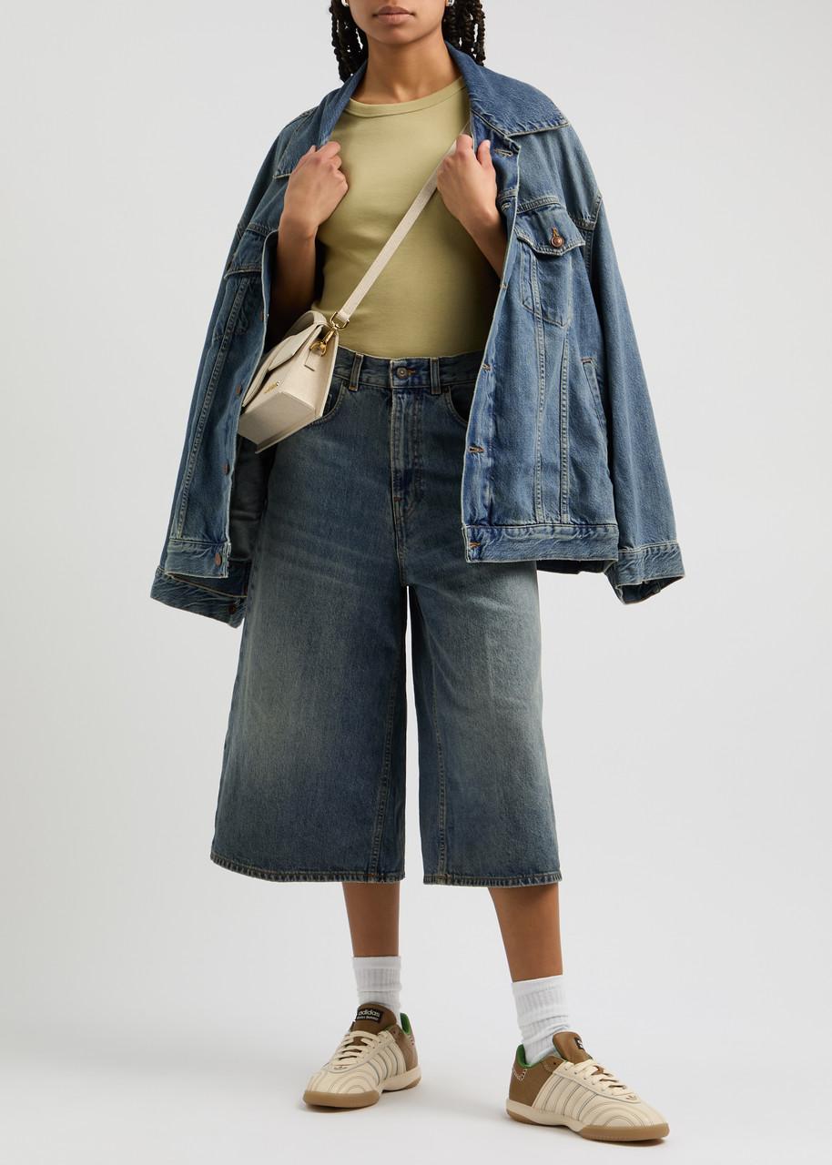 Belle wide-leg denim culottes 