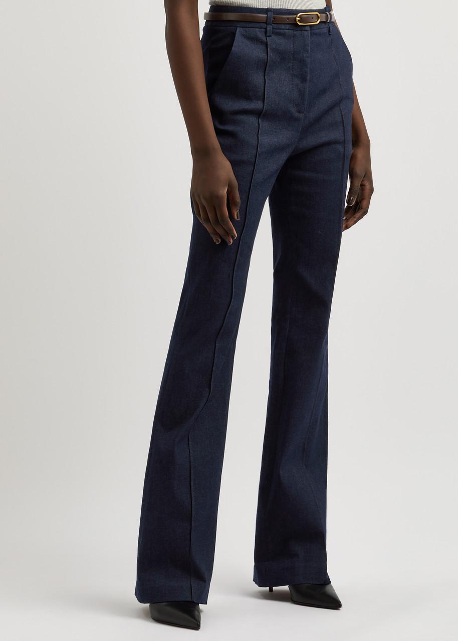 Gracie belted chambray trousers