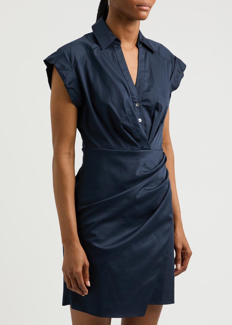 Lorenza cotton-blend mini shirt dress 