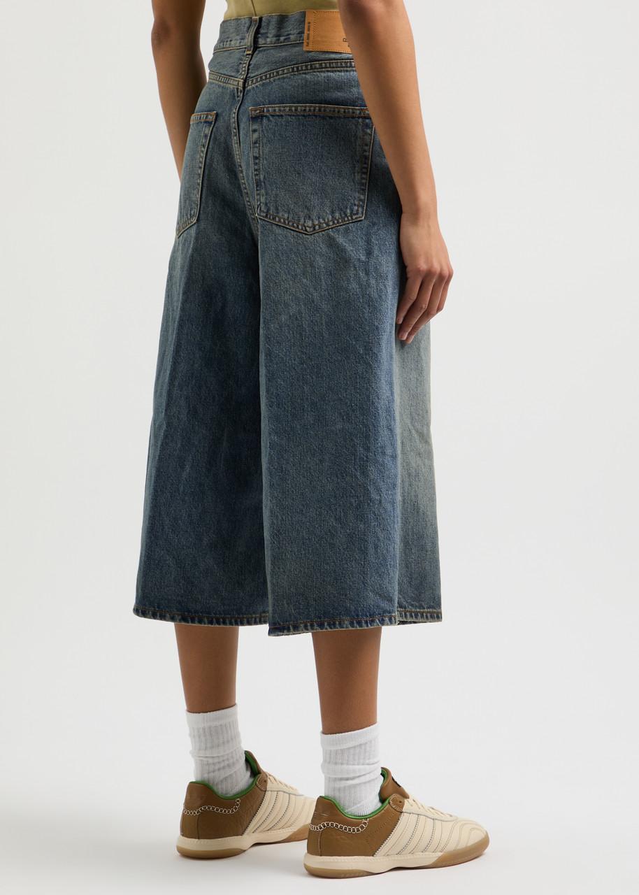 Belle wide-leg denim culottes 