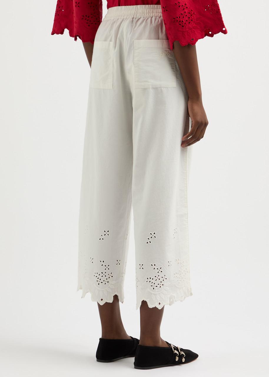 Lana broderie-anglaise cotton trousers 