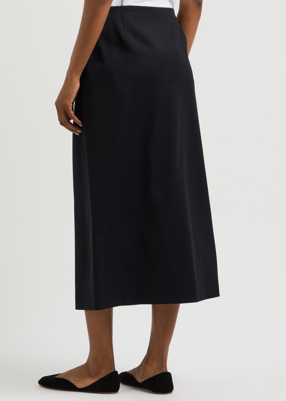 Kavi wool midi wrap skirt 