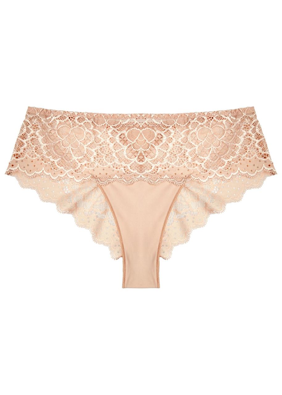 Caresse blush lace briefs