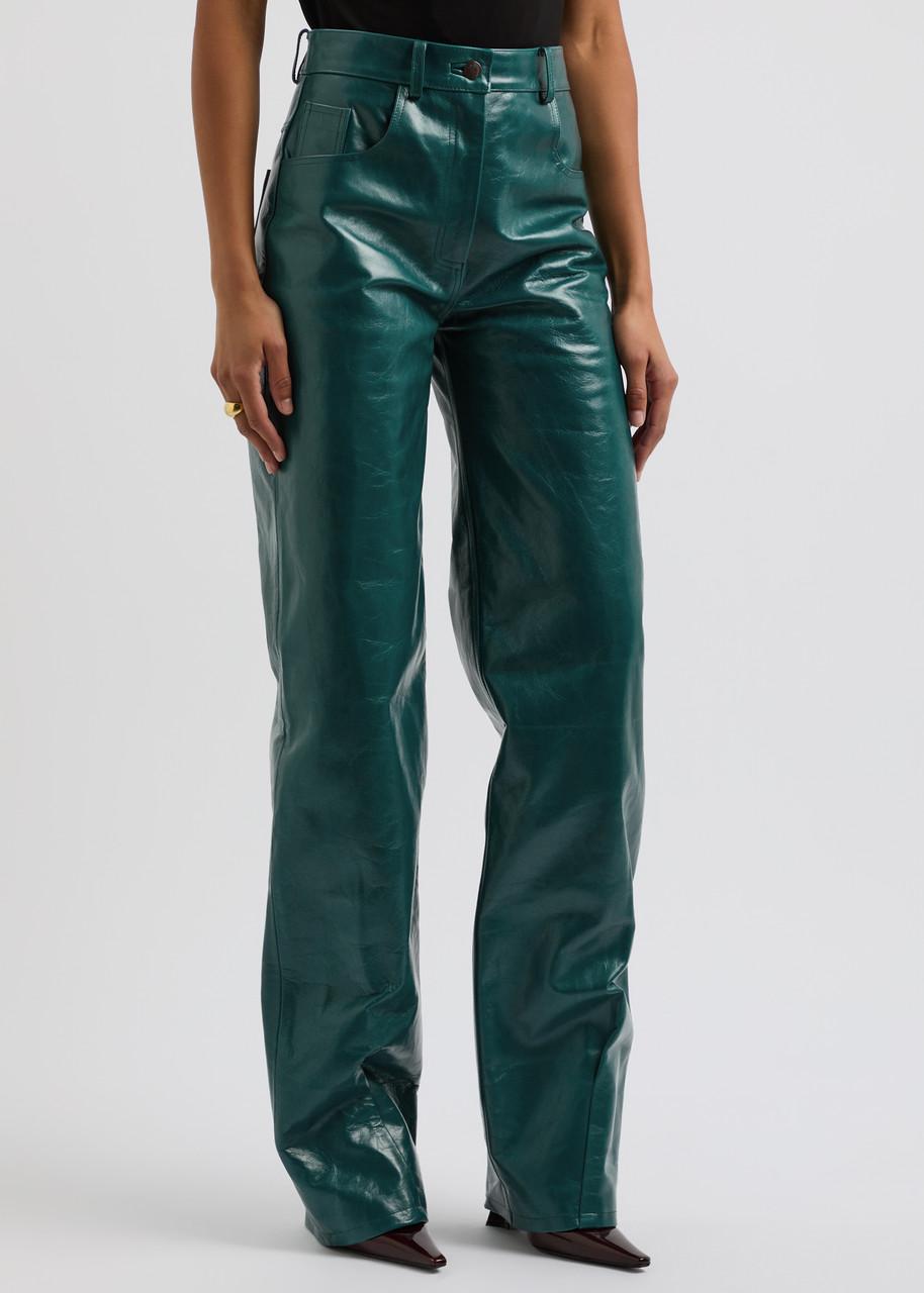 Vante straight-leg leather trousers