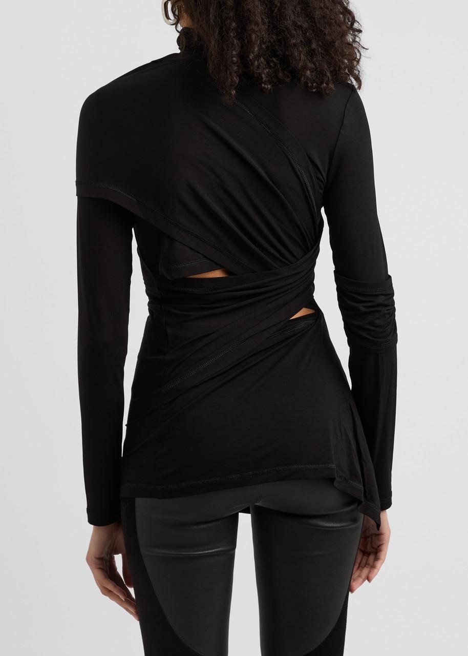 Protection draped stretch-jersey top 