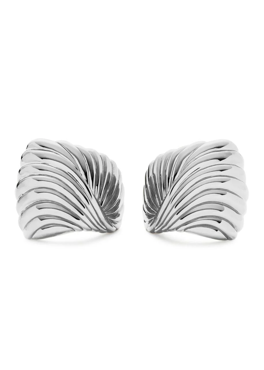 Ripple silver-plated stud earrings 