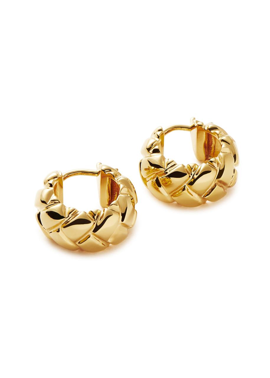 X Lucy Williams Waffle mini 18kt gold-plated hoop earrings 