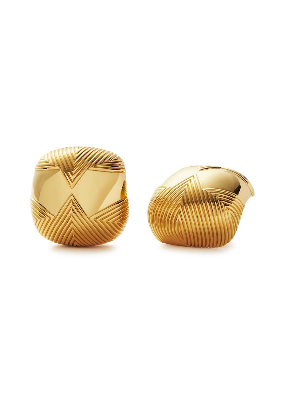 Hera Dome 18kt gold-plated stud earrings 