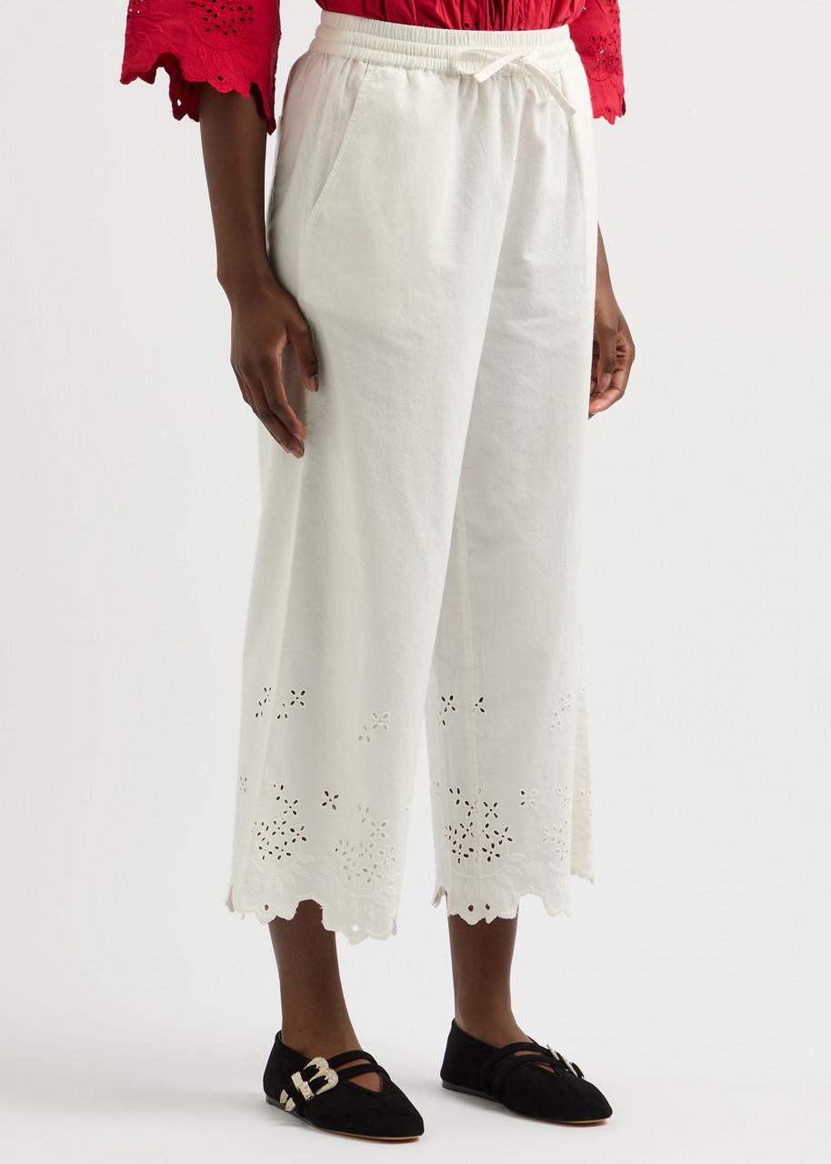 Lana broderie-anglaise cotton trousers 