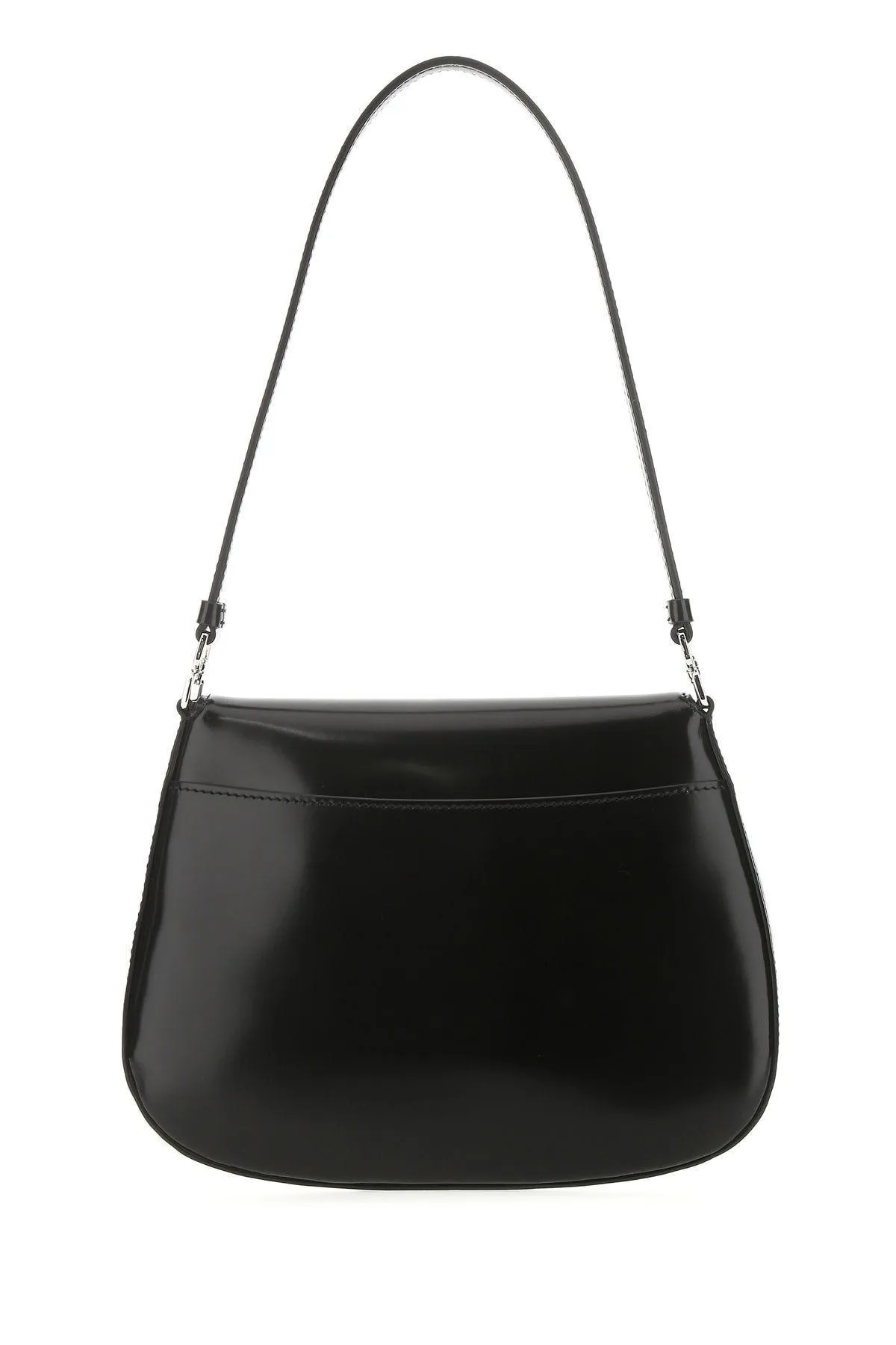 Black Leather Cleo Shoulder Bag