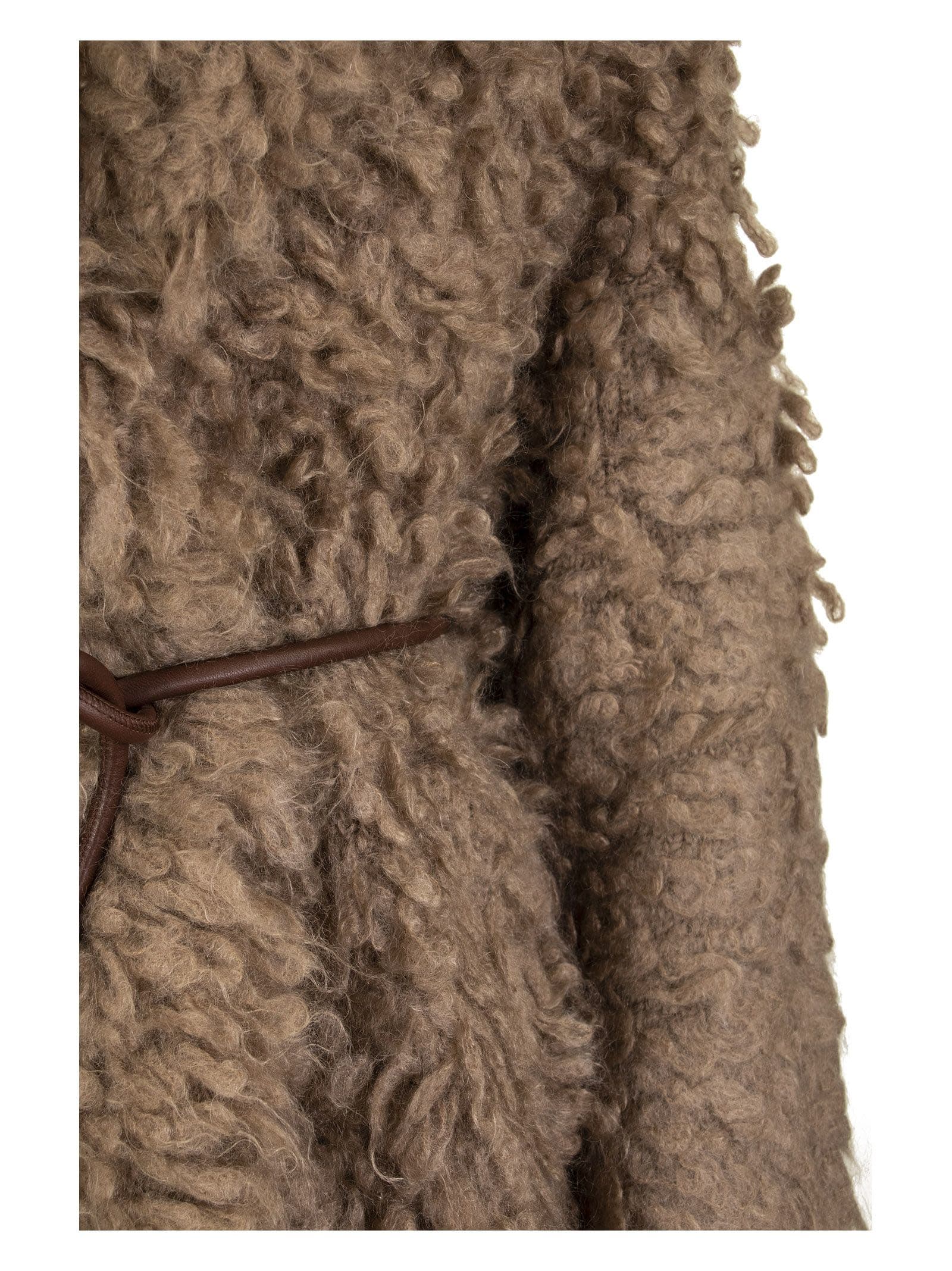 Brunello Cucinelli Long Cardigan In Mohair And Wool Fur Stitch