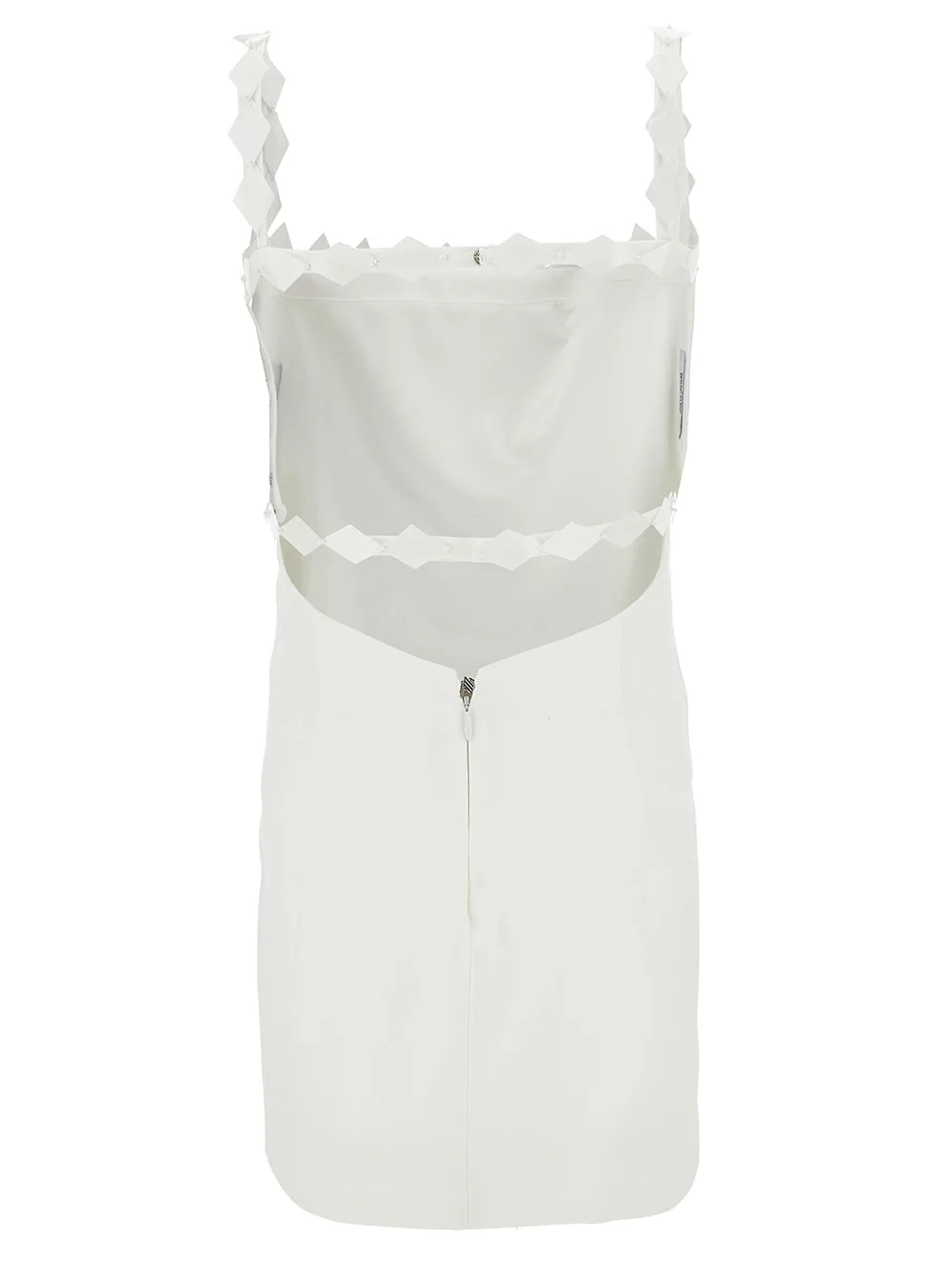 'rue' Mini Milk White Dress With Rhombus Sequins In Rayon Woman