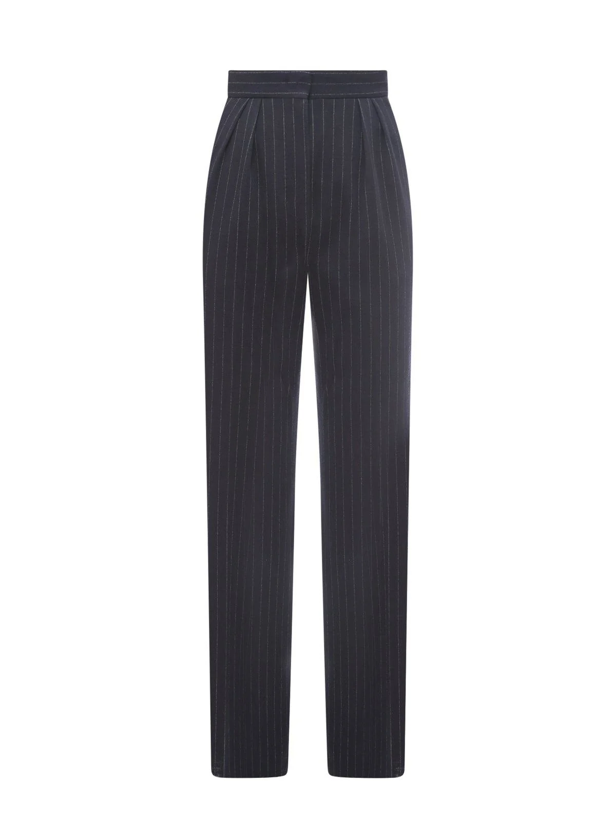 High-waisted Chalk-stripe Jersey Trousers