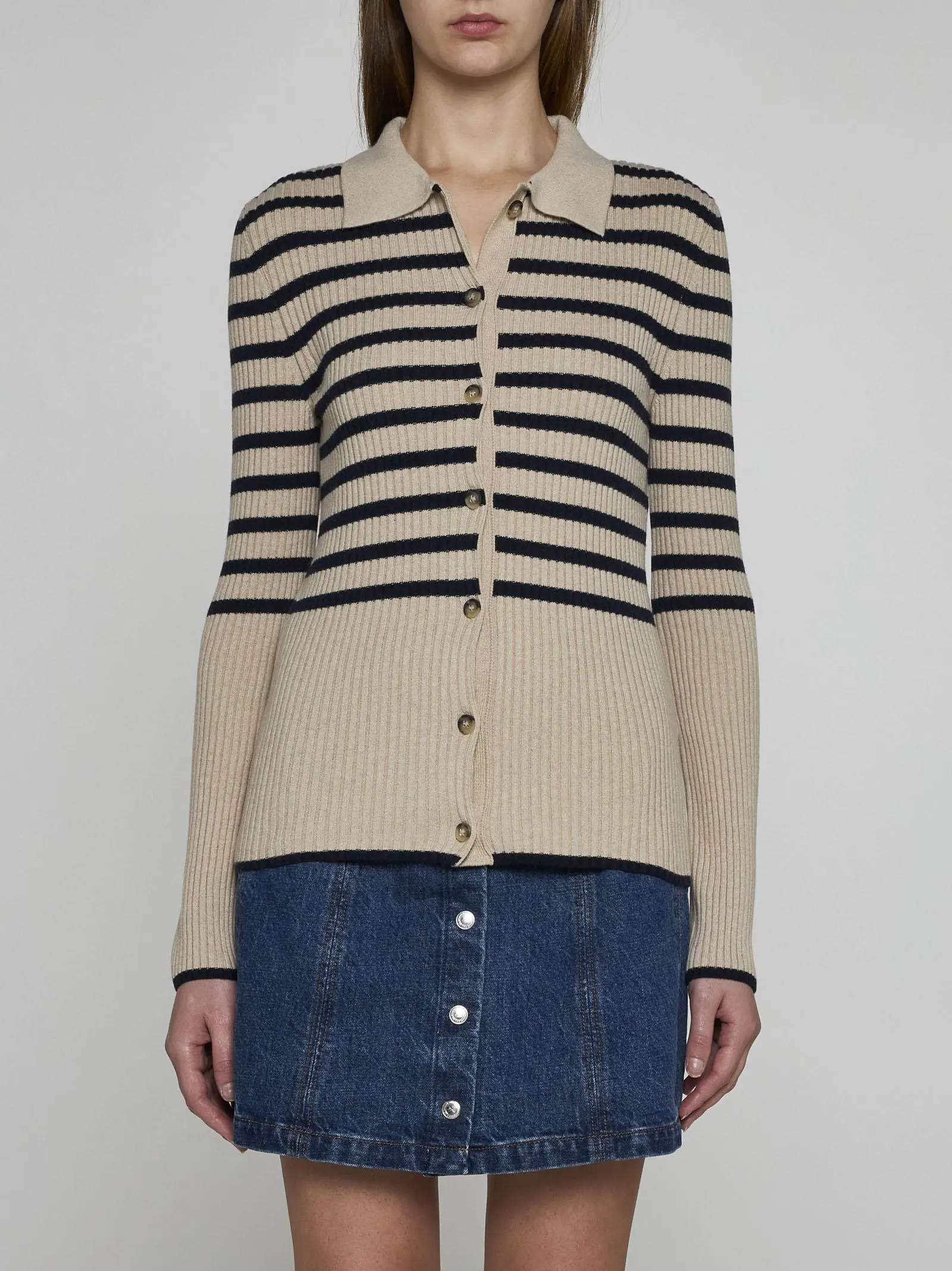 Mallory Striped Cotton Cardigan