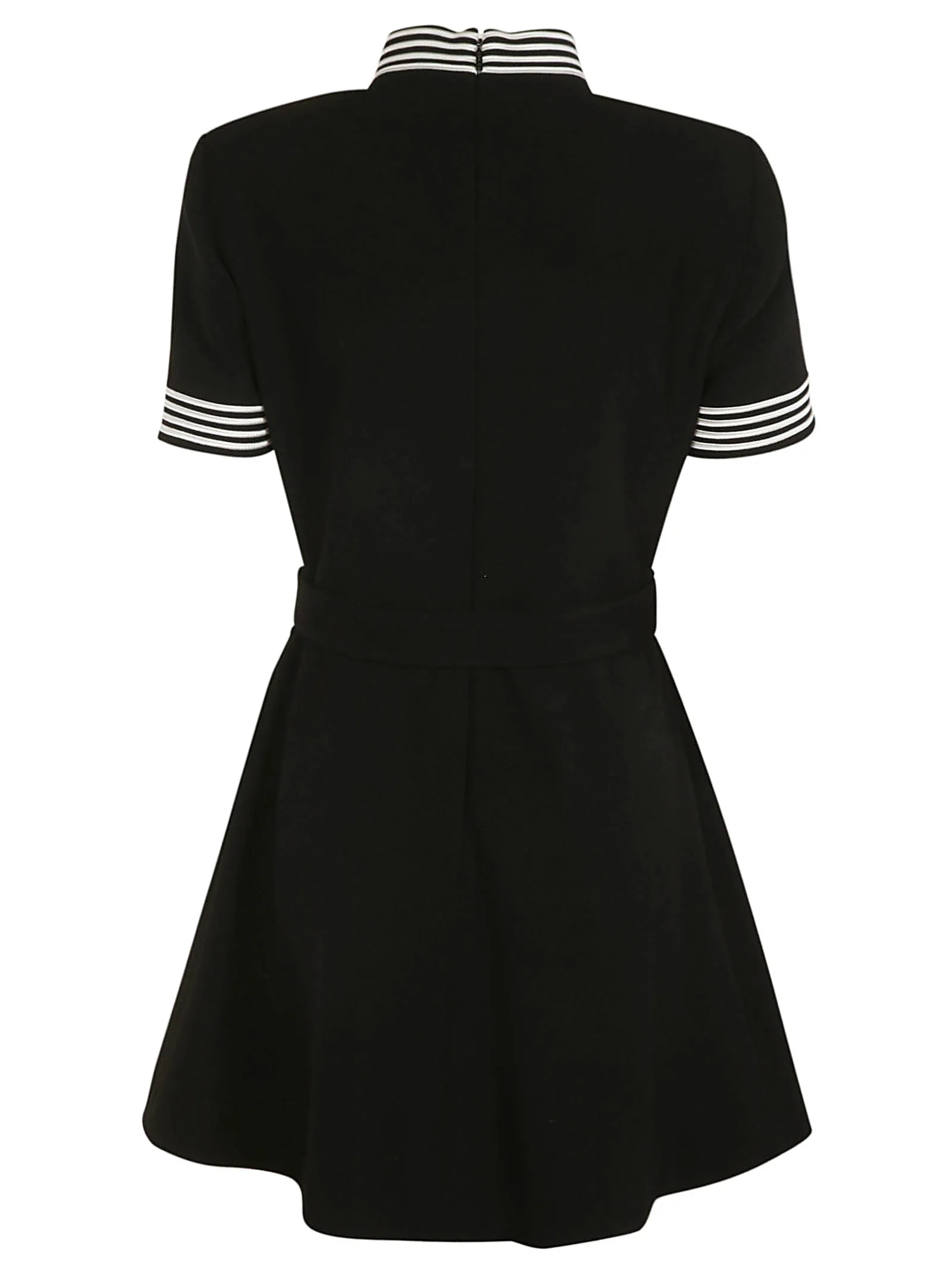 Gucci Stripe Trimmed Belted Flared Dress