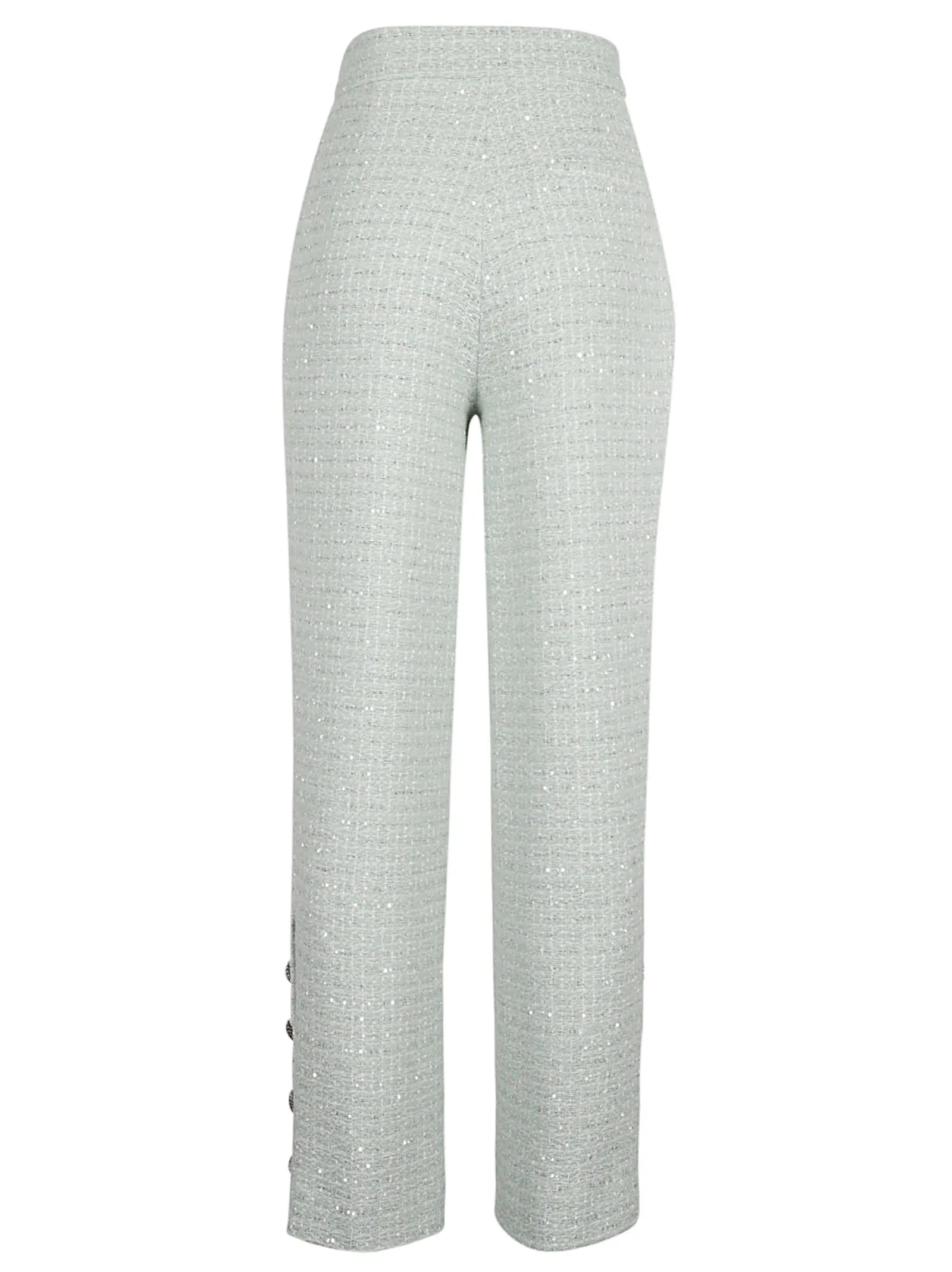 Alessandra Rich Sequin Tweed High-waisted Trousers