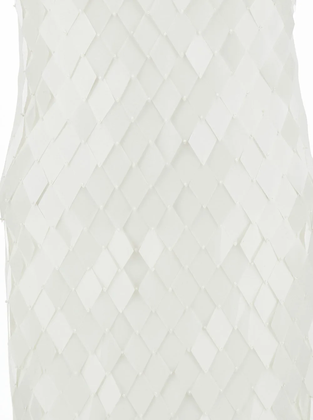 'rue' Mini Milk White Dress With Rhombus Sequins In Rayon Woman