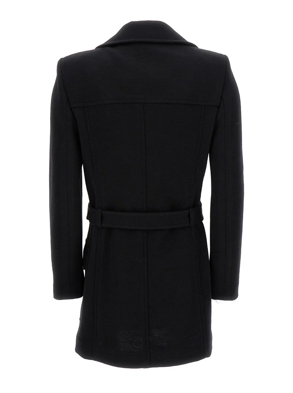 Black Double-breasted 'saharienne' Jacket In Wool Blend Woman