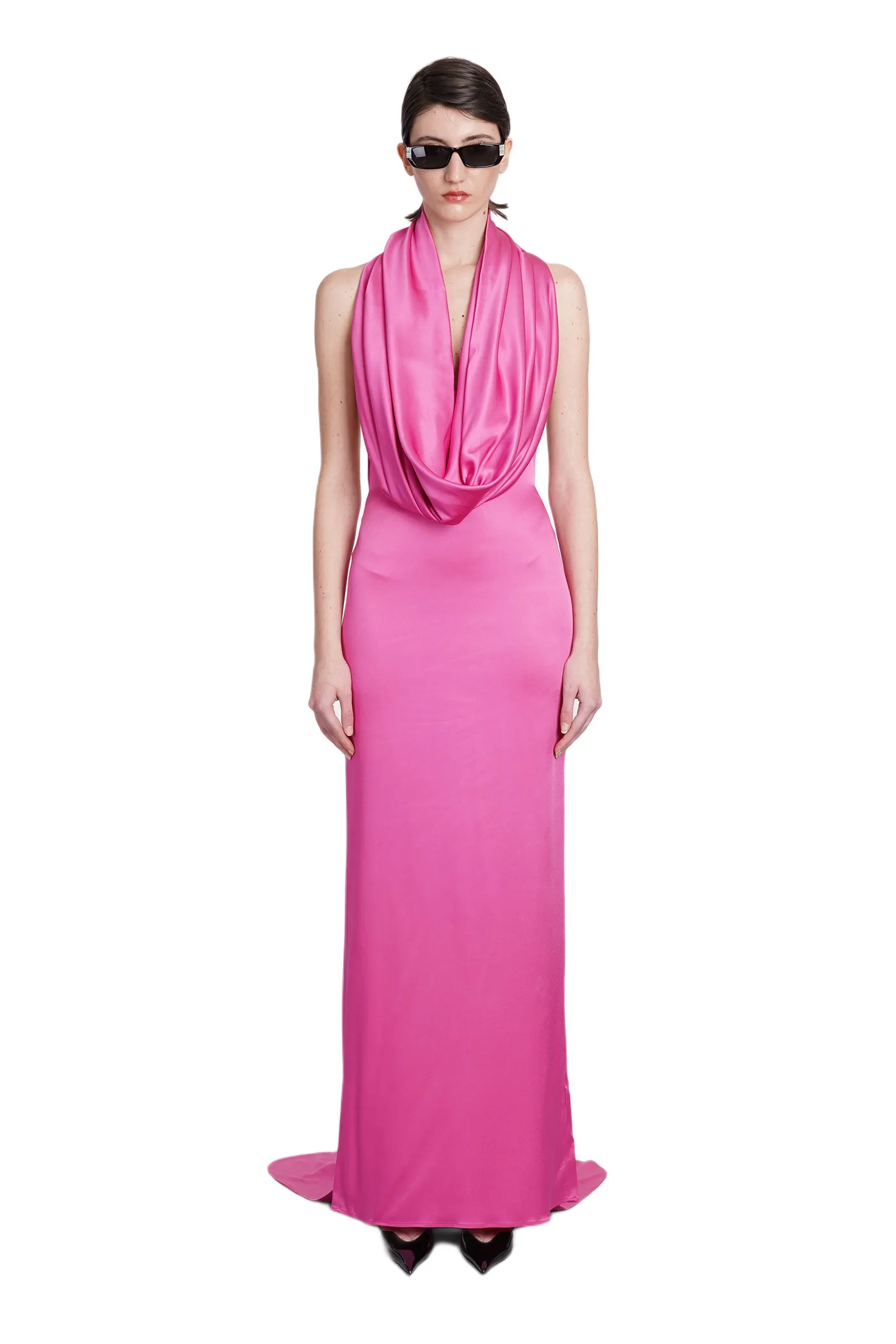 Dress In Rose-pink Acetate