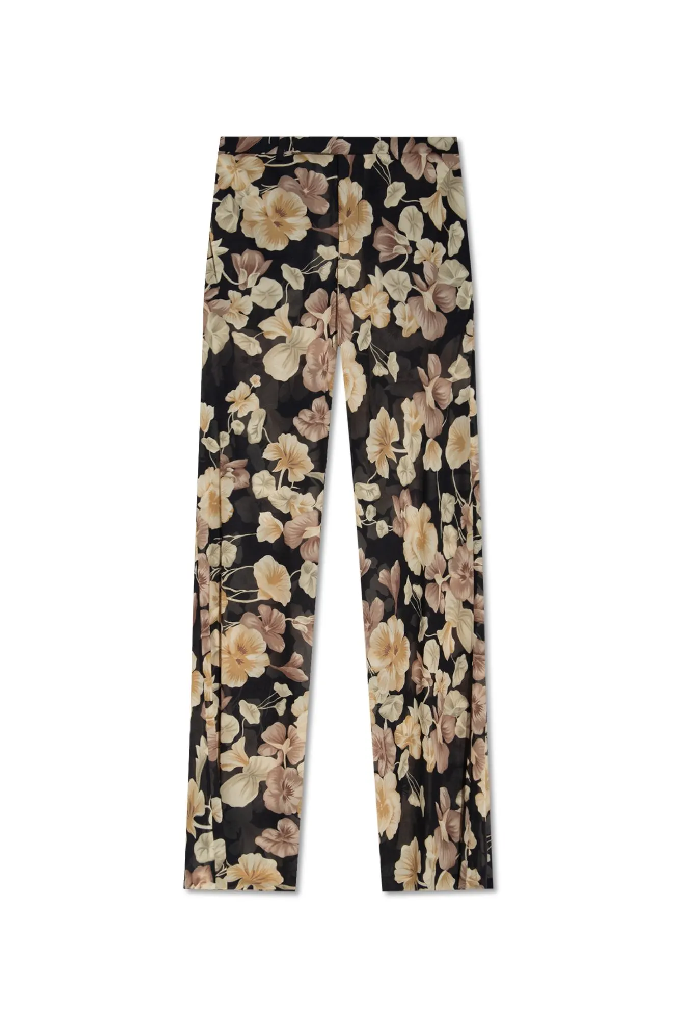 Floral Silk Georgette Flared Pants