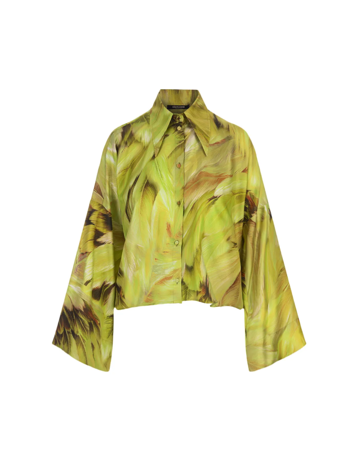 Lime Plumage Print Shirt