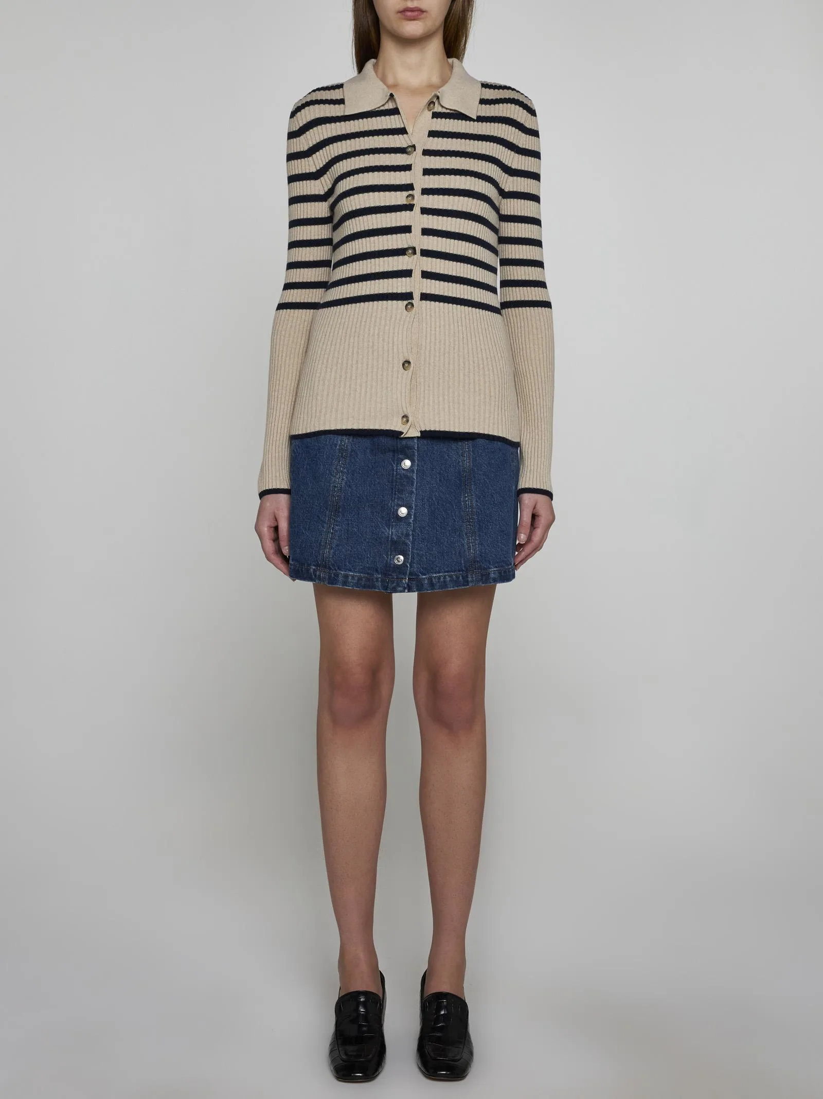 Mallory Striped Cotton Cardigan