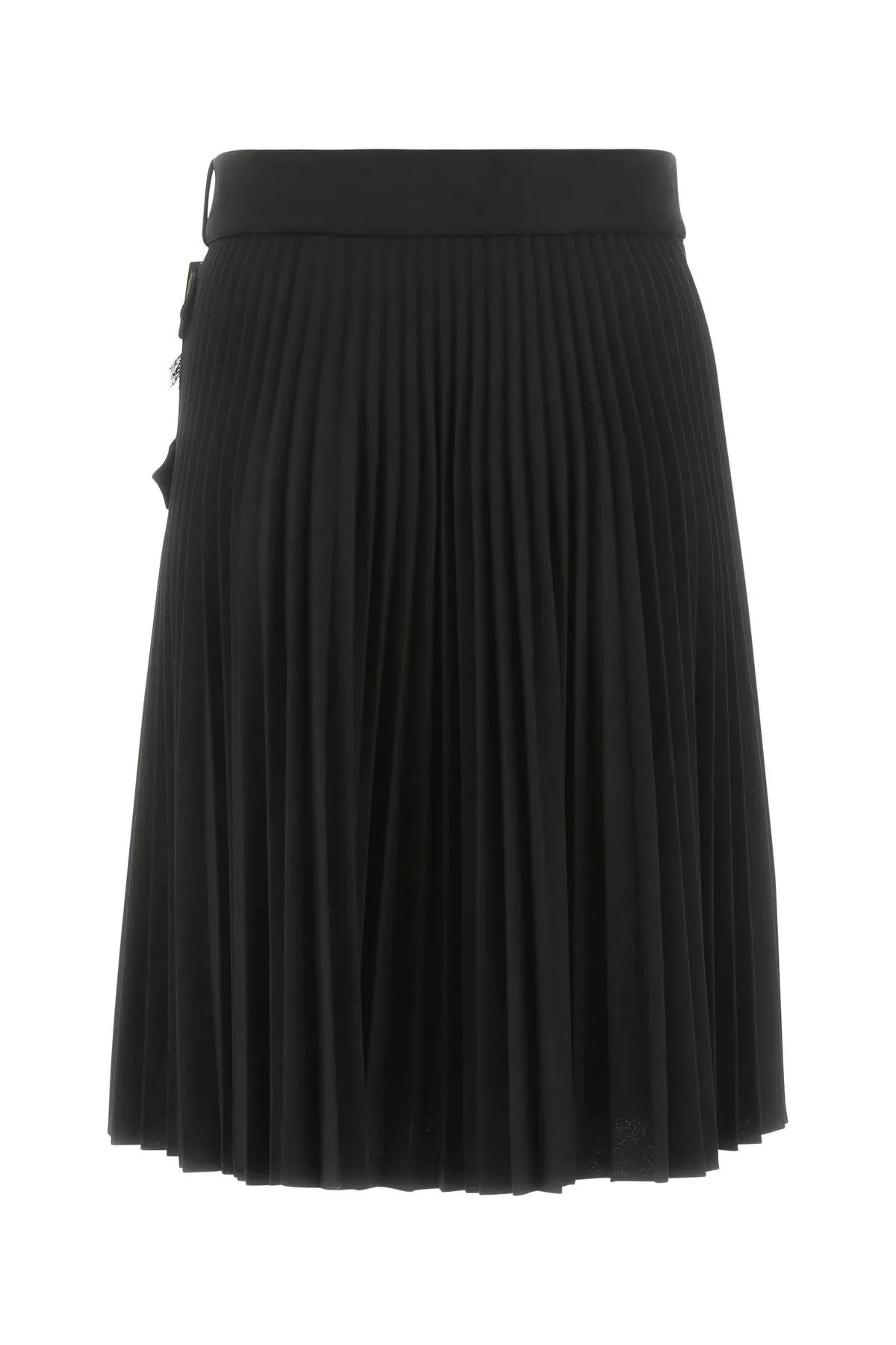 Black Stretch Polyester Blend Skirt