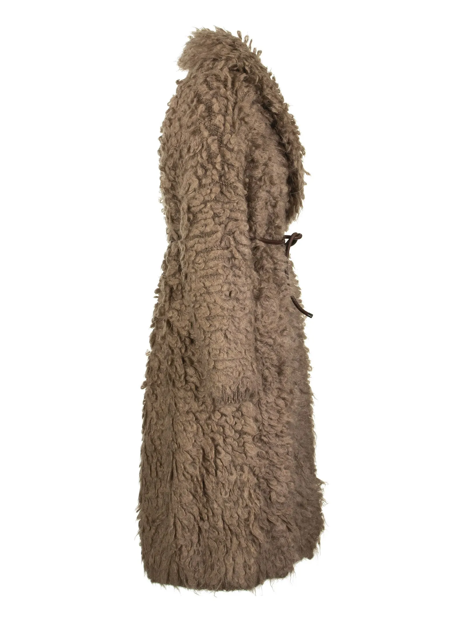 Brunello Cucinelli Long Cardigan In Mohair And Wool Fur Stitch