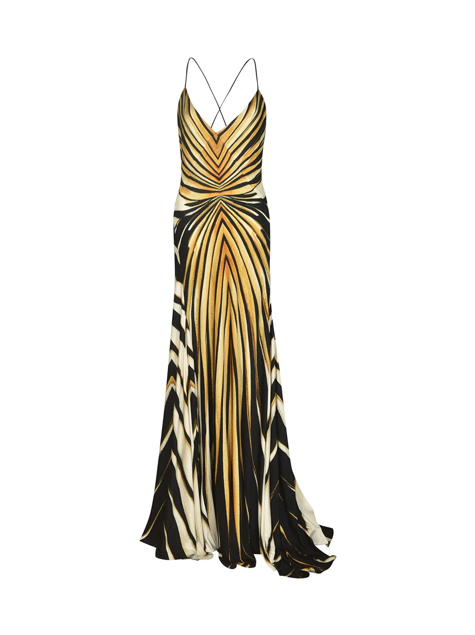 Ray Of Gold Print Silk Dress