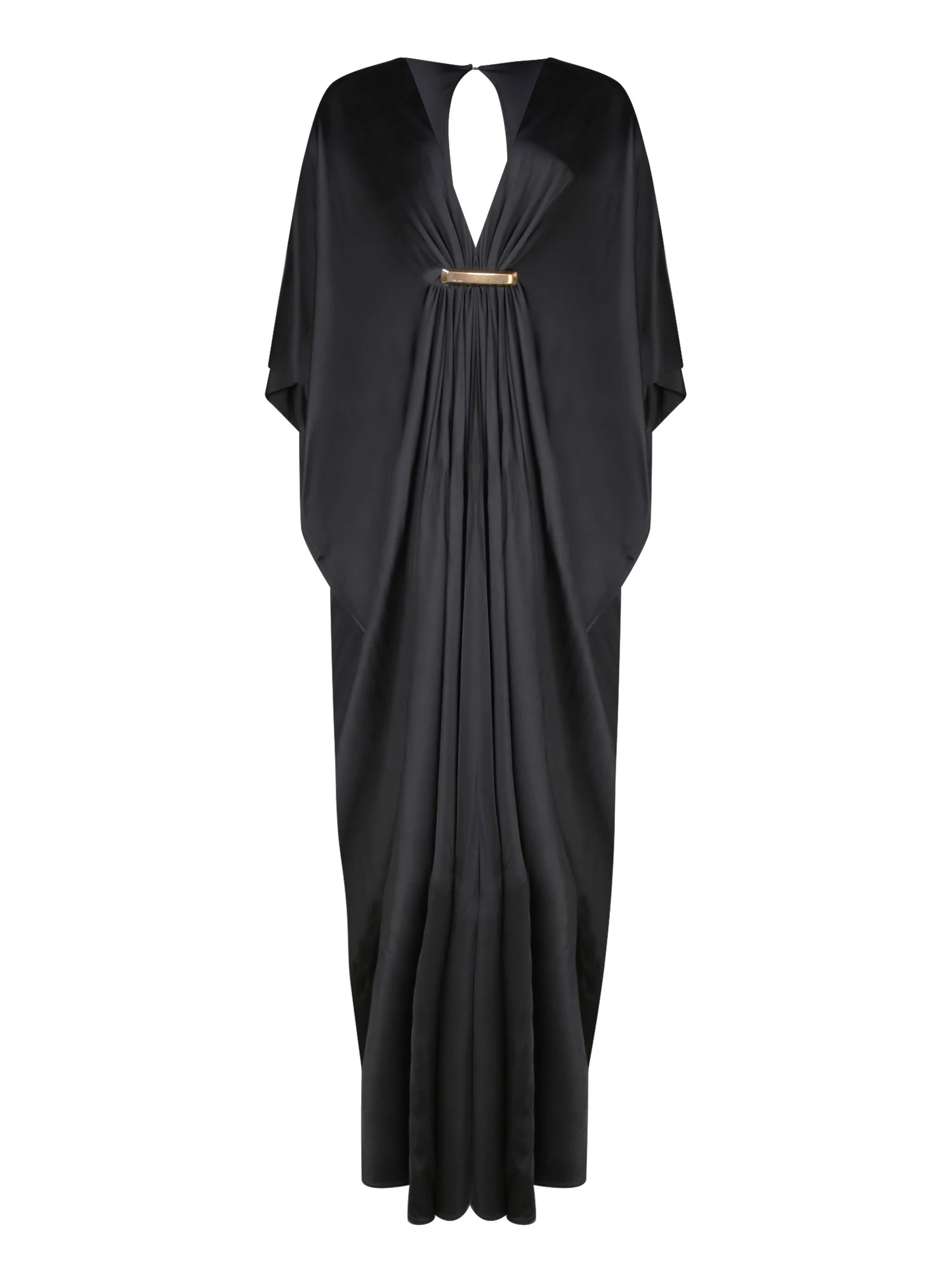 Black Satin Jersey Kaftan