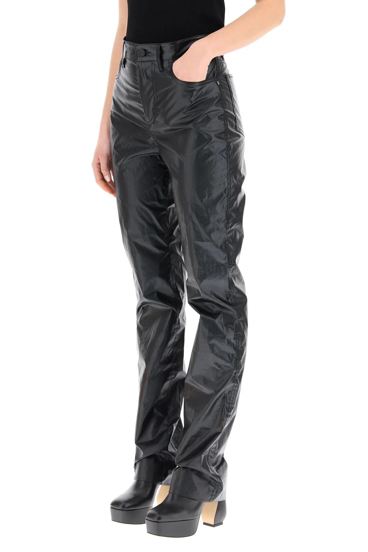 SportMax Bella Trousers In Coated Fabric