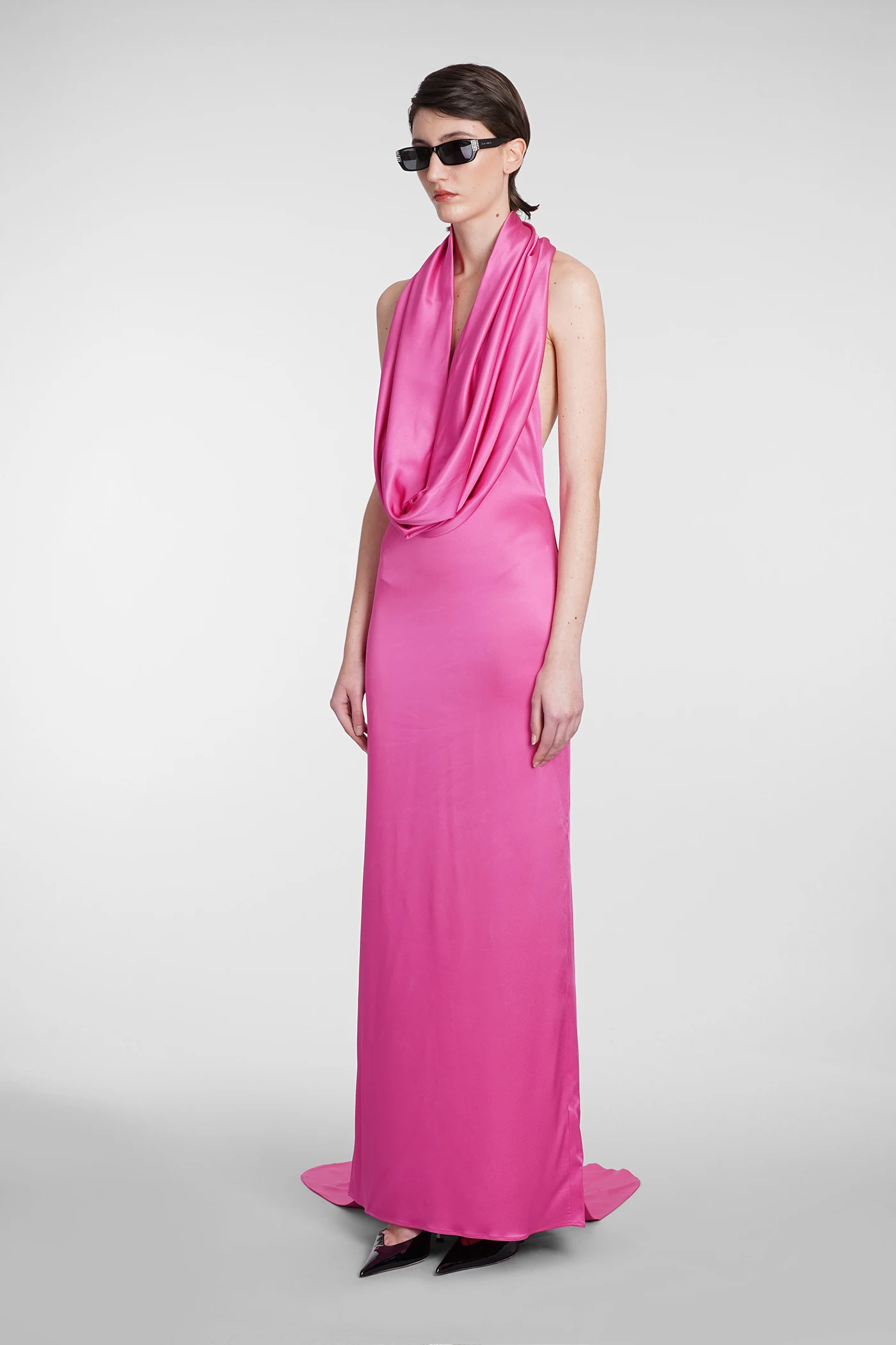 Dress In Rose-pink Acetate