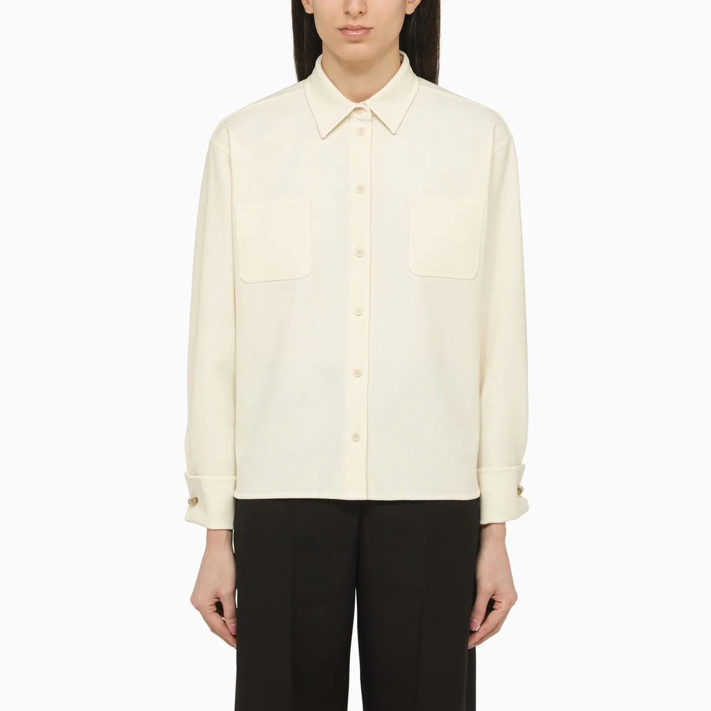 Ivory Wool-blend Shirt