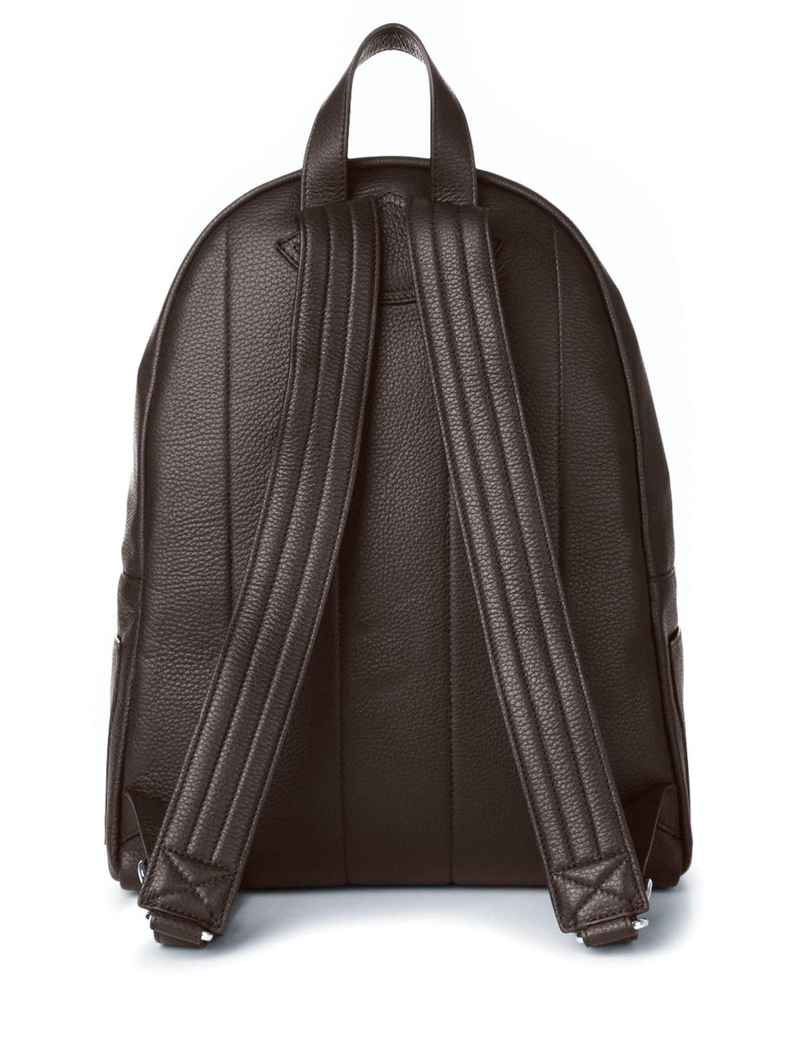 Brown Calf Leather Micron Backpack