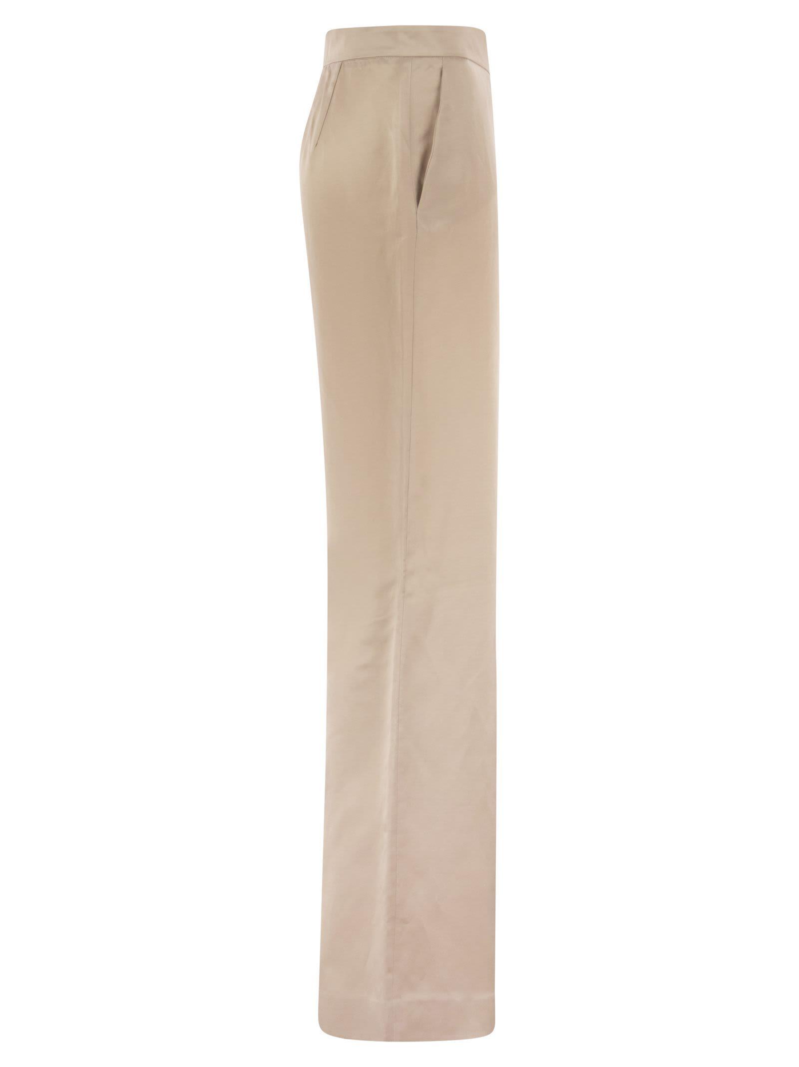 Viscose And Linen Palazzo Trousers