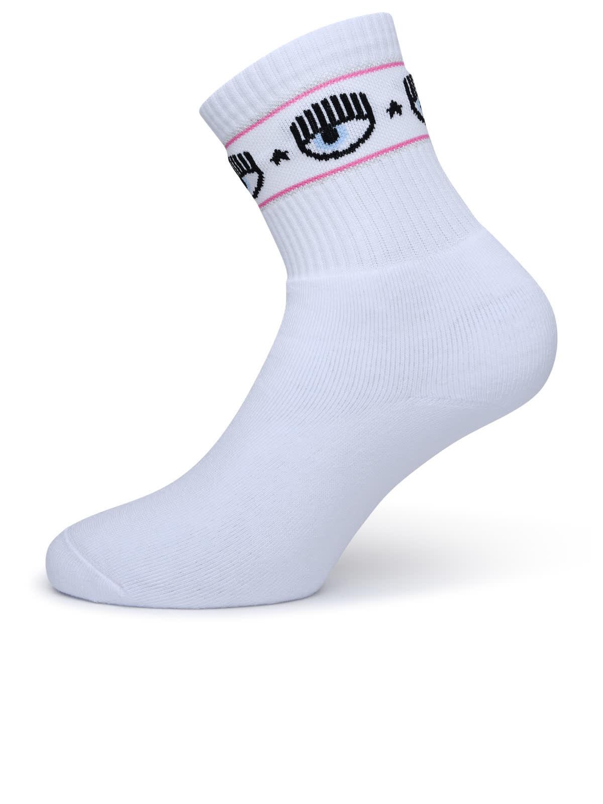 White Cotton Blend Socks