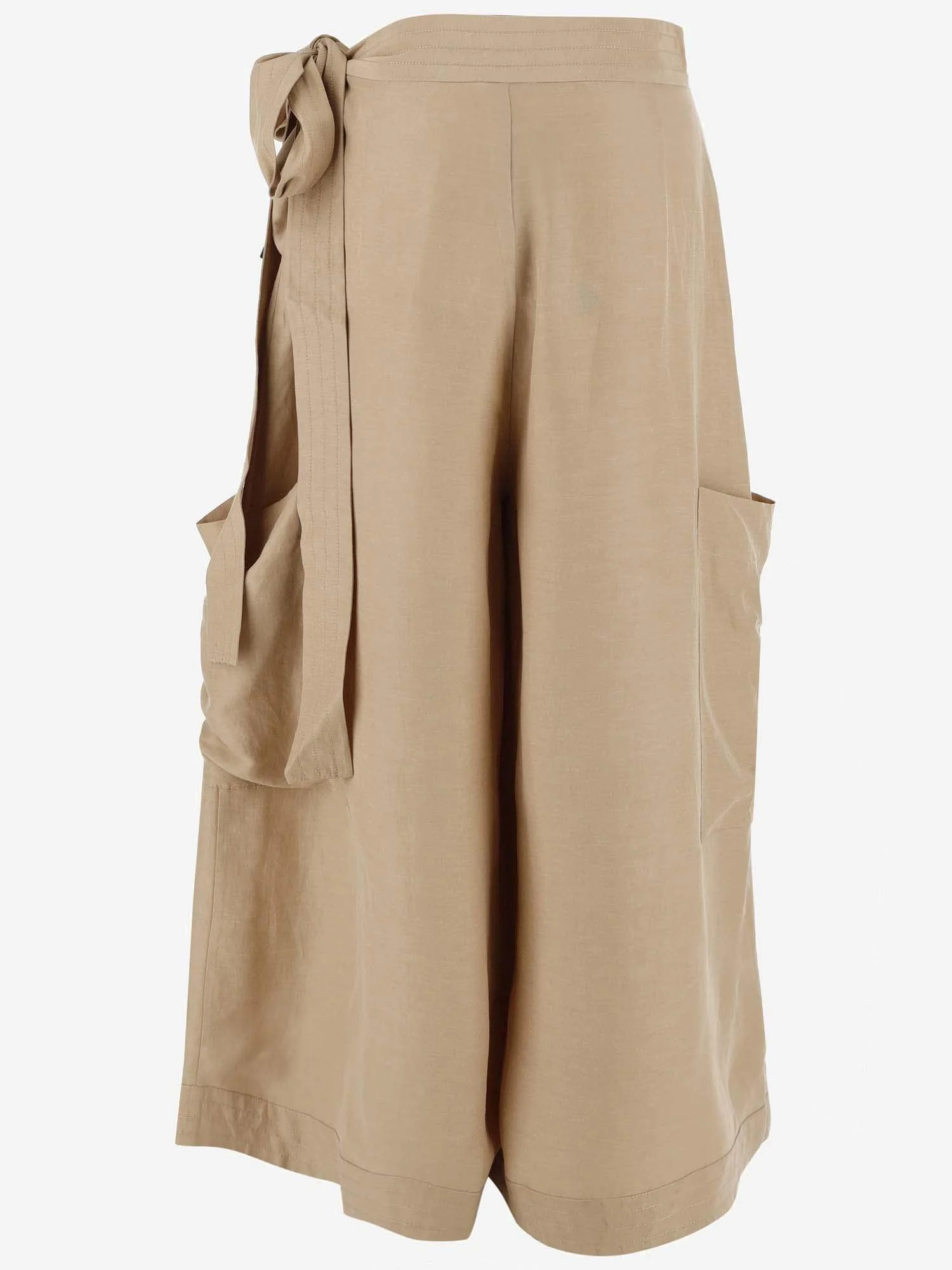 Linen Blend Wide-leg Pants