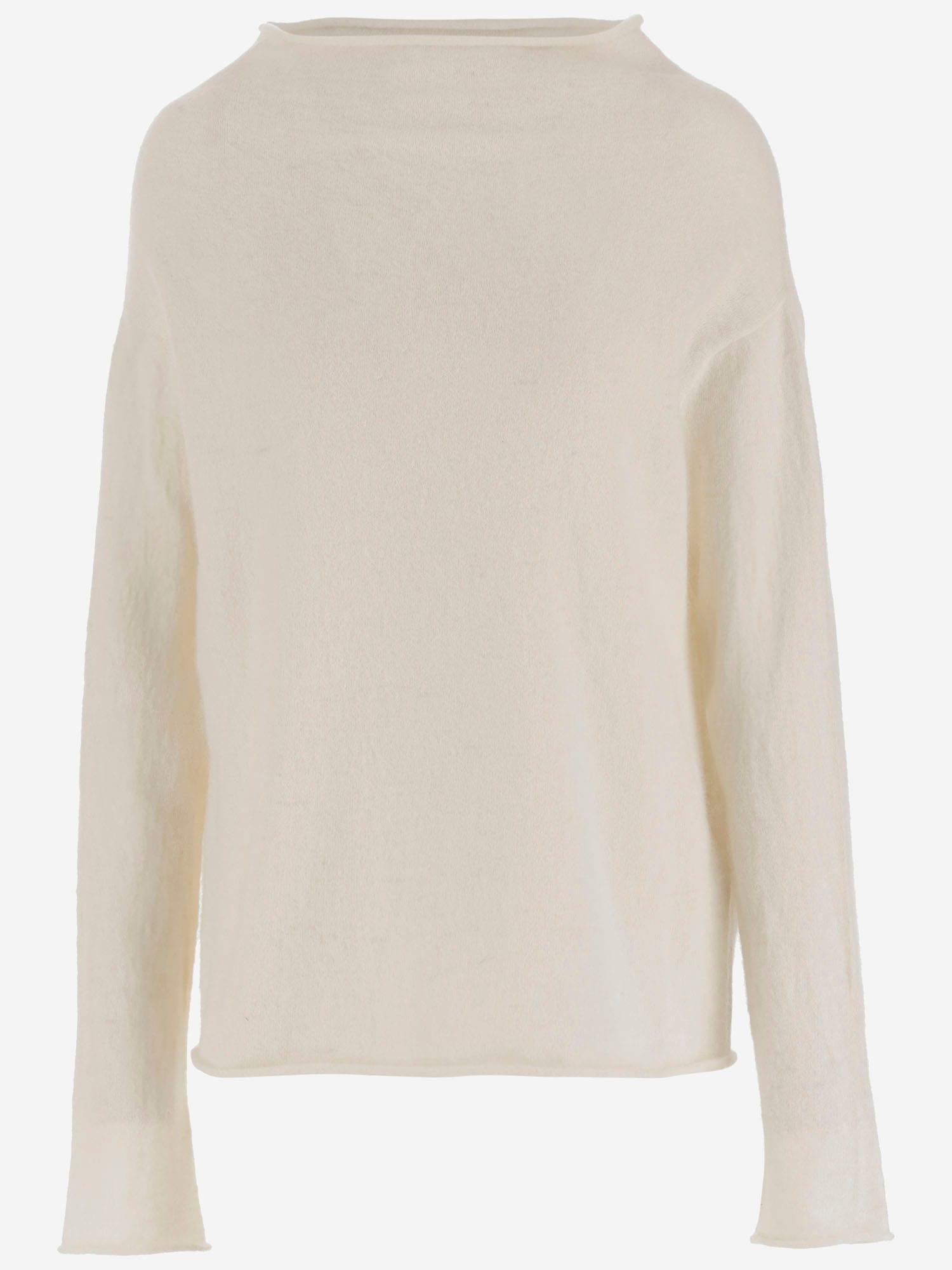 Wool Blend Shoulder Boatneck Sweater