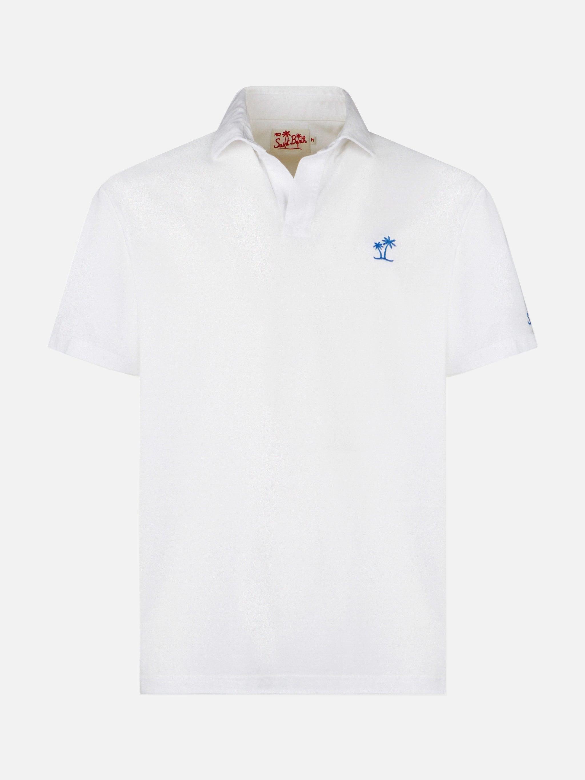 White Cotton Jersey Man Polo