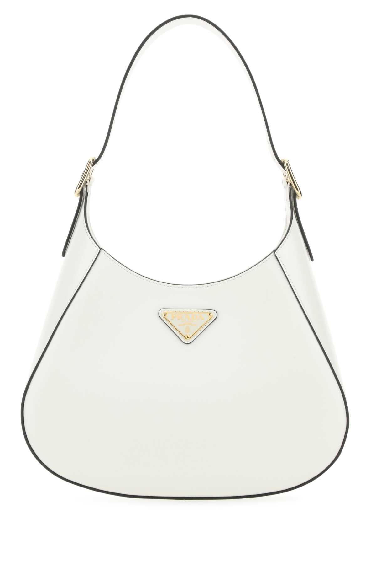 Prada Woman White Leather Cleo Shoulder Bag