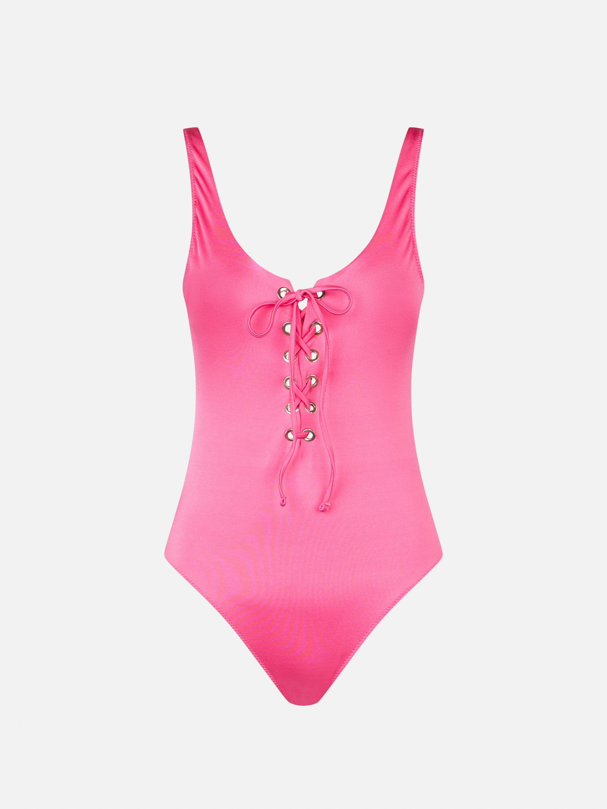 Woman Pink One-piece Swimsuit