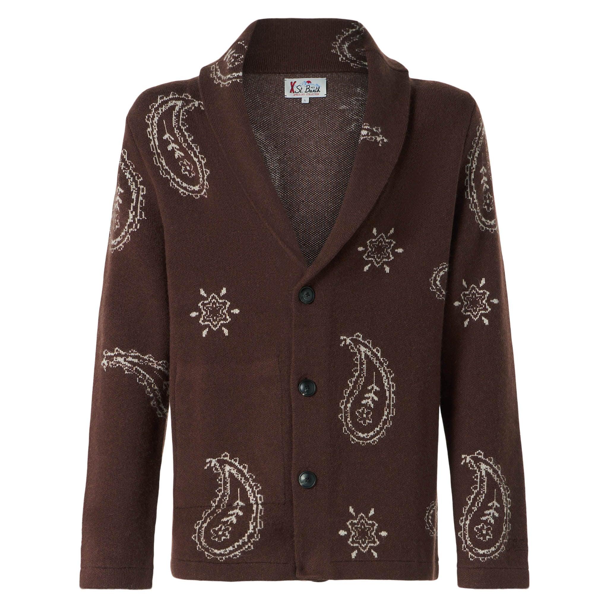 Man Knit Jacket With Paisley Print