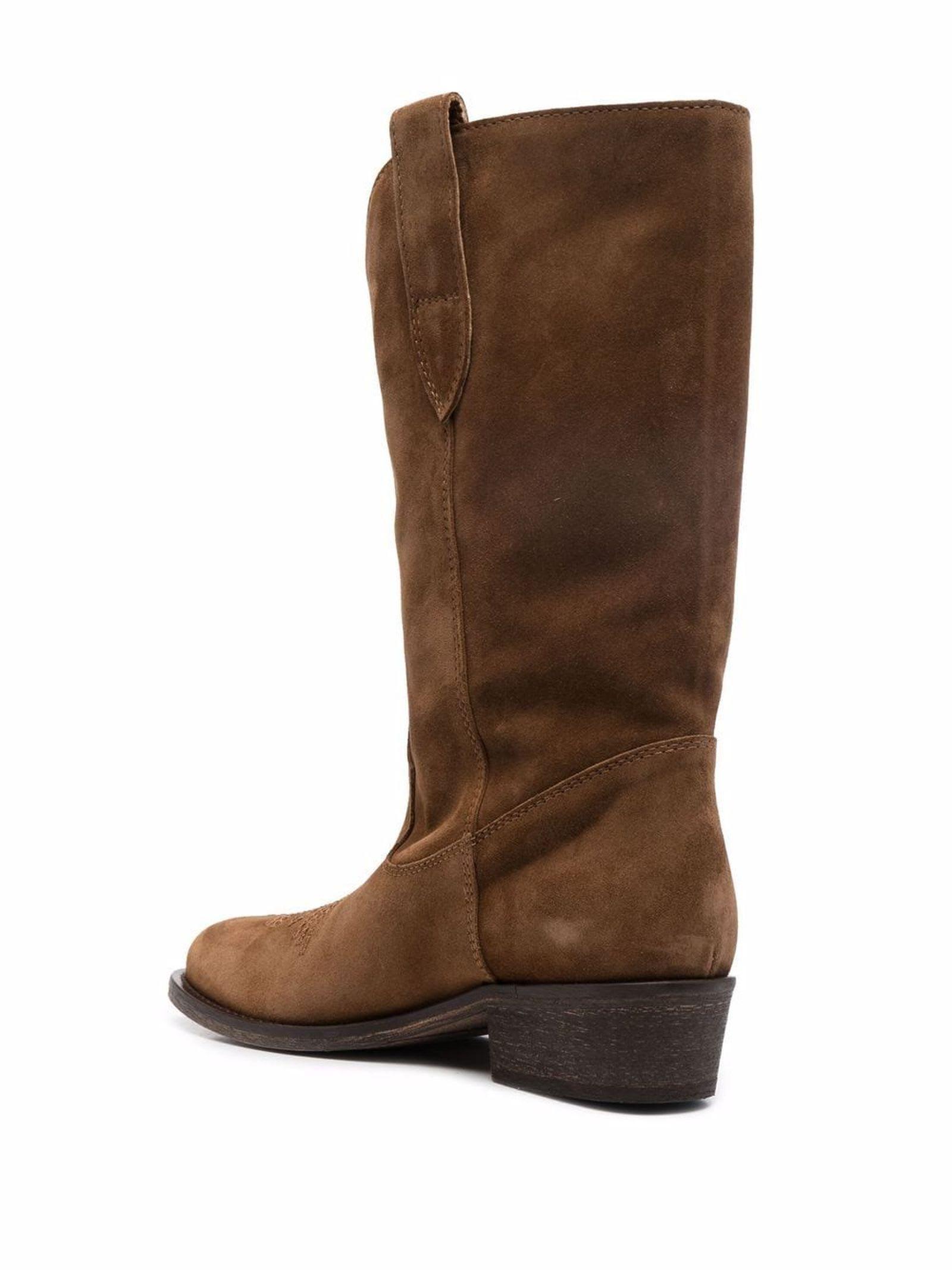 Brown Suede Cowboy Boots