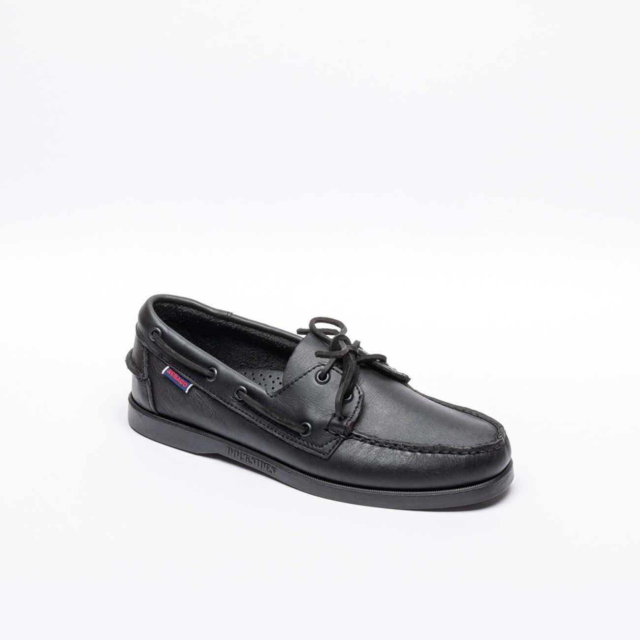 Docksides Black Leather Loafer